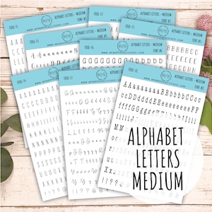 Letras do alfabeto - adesivos de tamanho médio. || F808