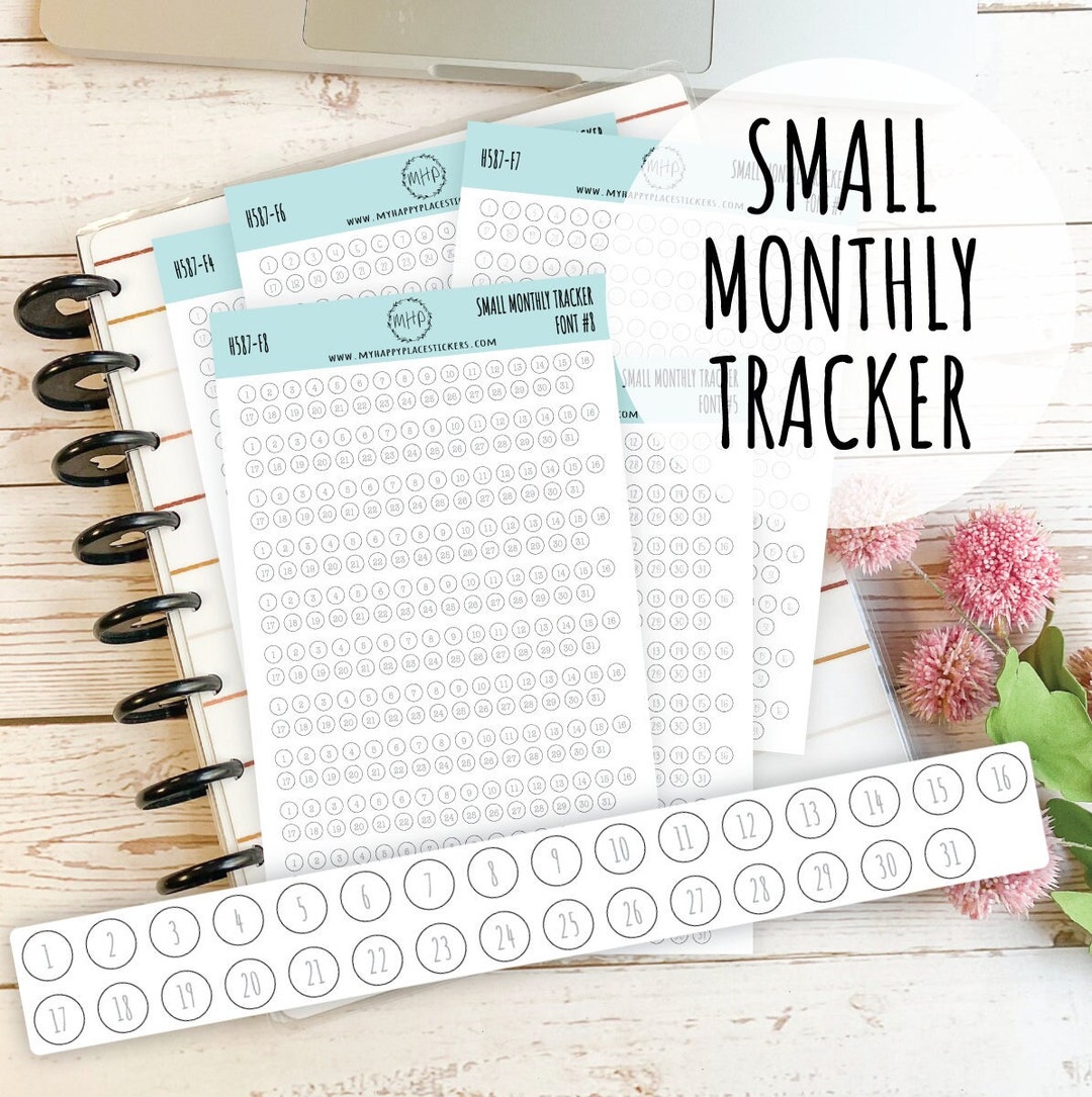 Small Monthly Tracker Stickers || H587 - Etsy