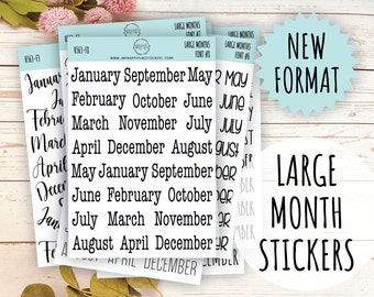 Large Month Stickers for Planners, Organizers, Bullet Journals || H563