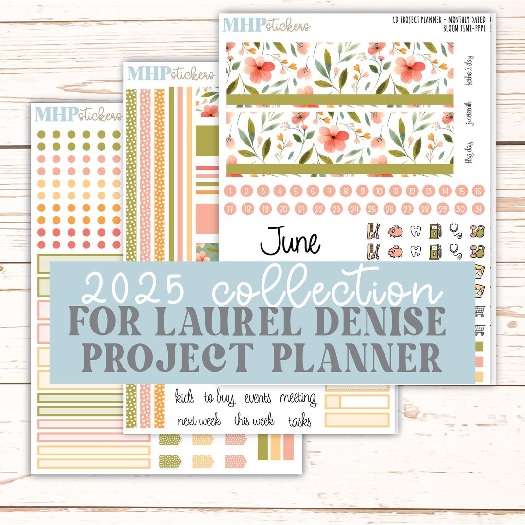 Kdf Sticker JUNE Stickers for the Large Laurel Denise Rose Planner (formerly ...