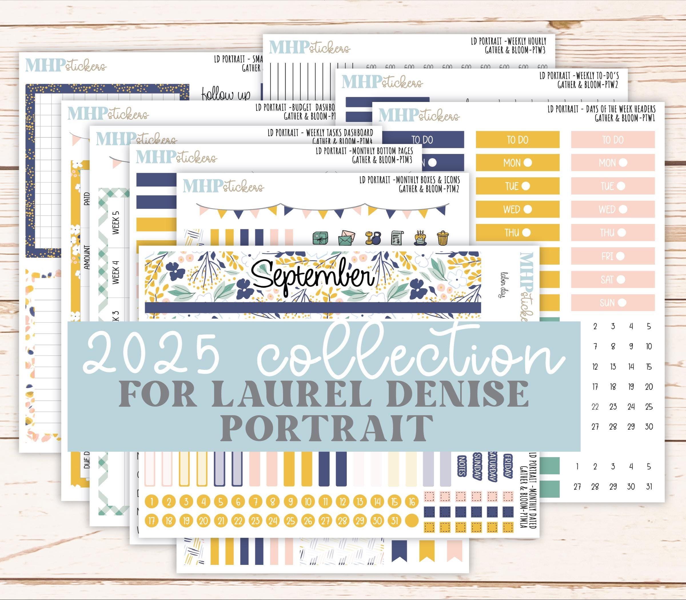 SEPTEMBER 2025 Stickers for The Scout Laurel Denise Planner (formerly Portrait Planner). "Gather and Bloom"  || PT