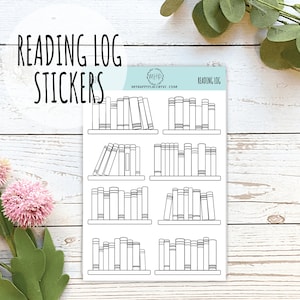 Reading Log Stickers for Bullet Journals. Stickers for Planners and Organizers. Doodle Stickers.  || H526