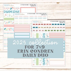 AUGUST Daily Duo Sticker Kit for 7x9 Erin Condren Planners. "Island Vibes"  || ECDD