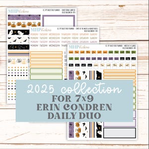 OCTOBER Daily Duo Sticker Kit for 7x9 Erin Condren Planners. "Hello Halloween"  || ECDD