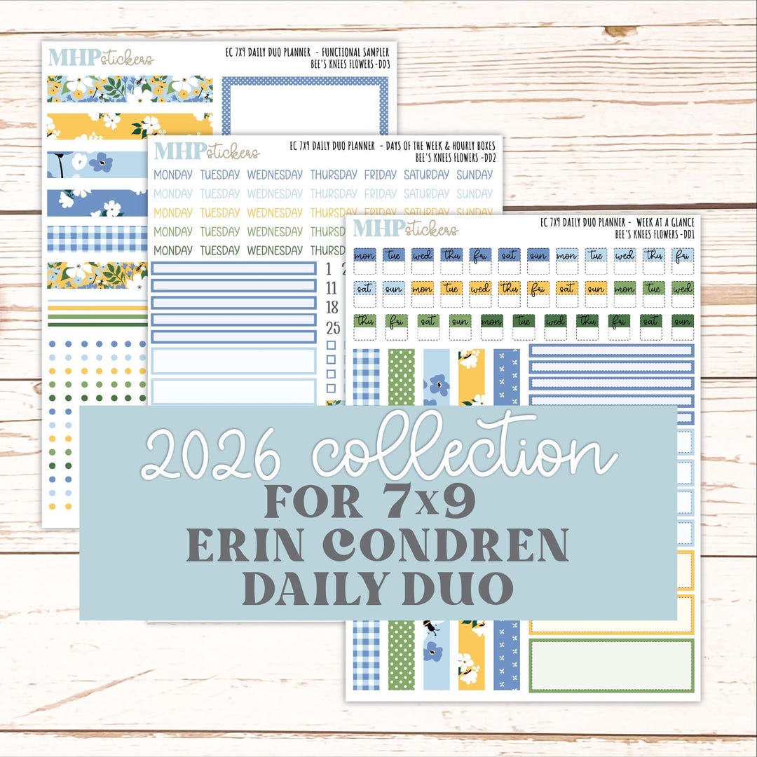 APRIL Daily Duo Sticker Kit for 7x9 Erin Condren Planners. 2026 ...