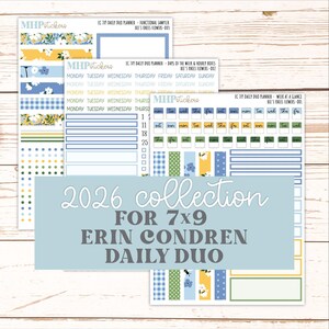 APRIL Daily Duo Sticker Kit for 7x9 Erin Condren Planners. 2026 Collection "Bee's Knees Flowers"  || ECDD