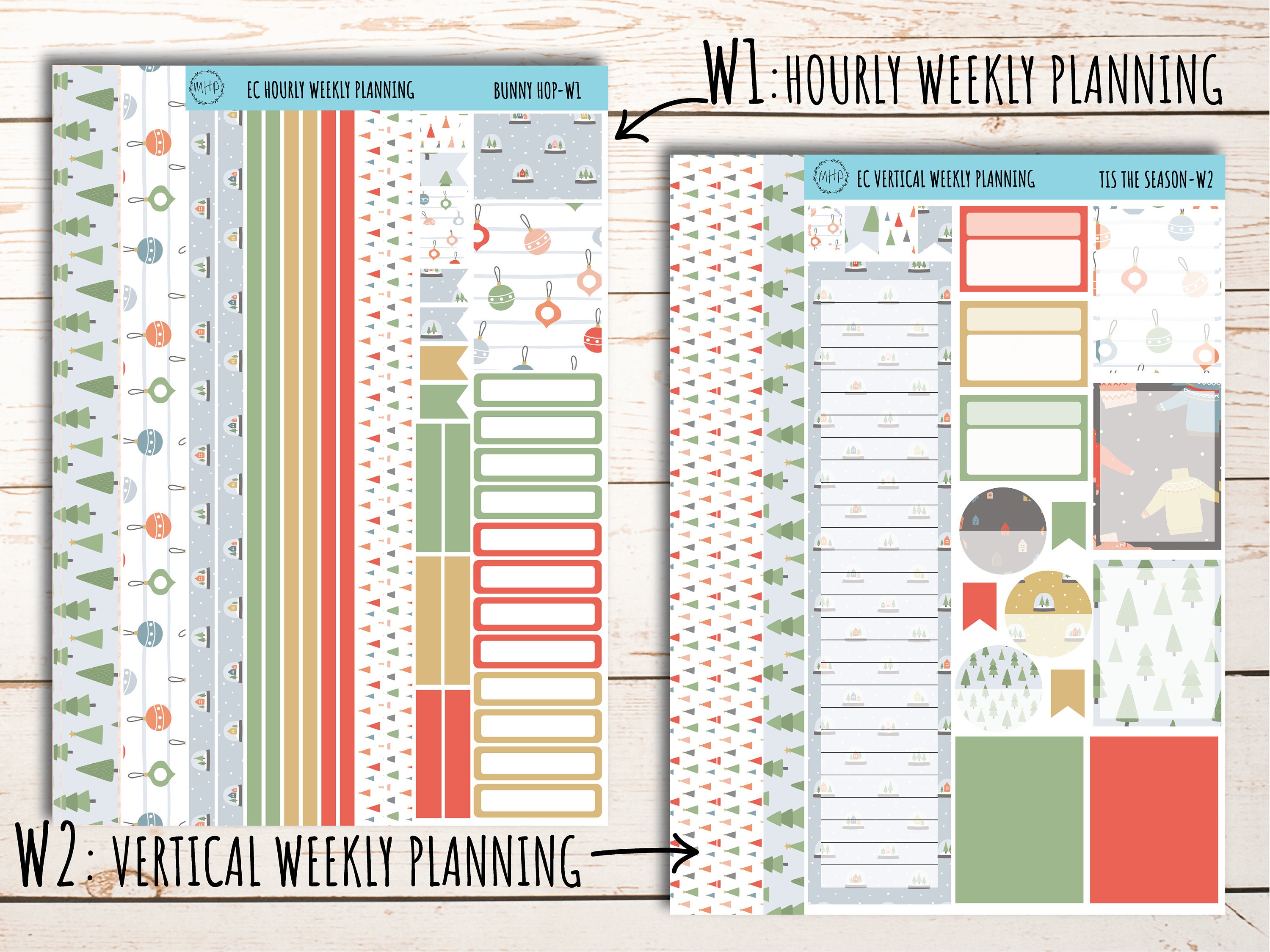 Erin Condren 7x9 Weekly Planning Kit. Planner Stickers JANUARY Snow Day  || SD-W