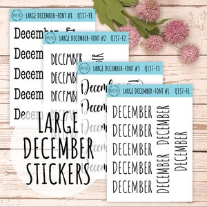 Grote DECEMBER-stickers voor planners, organisatoren, kogeltijdschriften. Perfect voor EC en Classic HP. || Q137