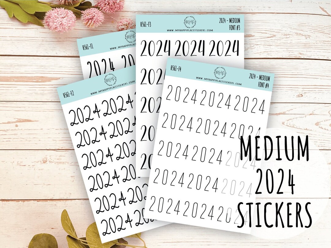 2024 Year Stickers Medium Size for Bullet Journals and Planners ...