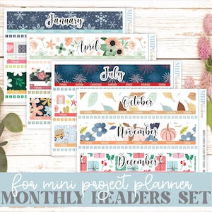 Monthly Headers Set for Laurel Denise Planner The Rose Small Planner (Formerly Mini Project Planner) || LD413