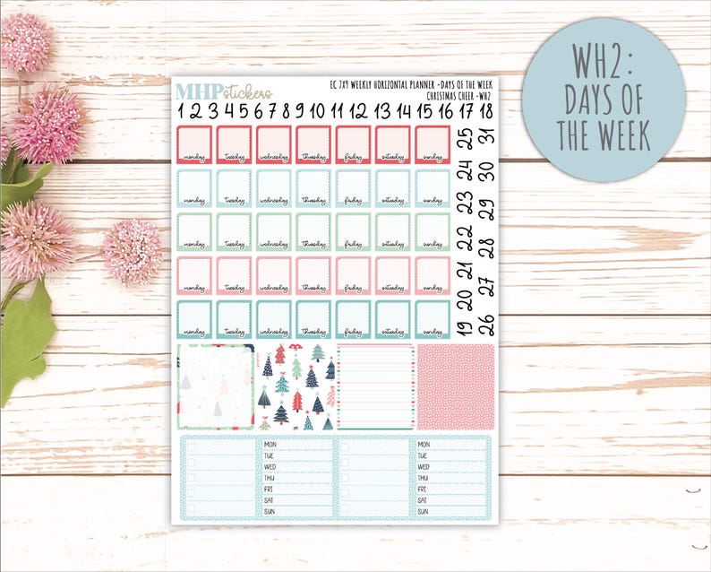 DECEMBER Weekly Horizontal Planning Kit for 7x9 Erin Condren Planners ...