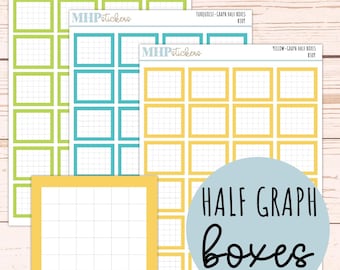 Demi-boîte d'autocollants graphiques pour agendas 7 x 9. Stickers fonctionnels pour agenda || B309