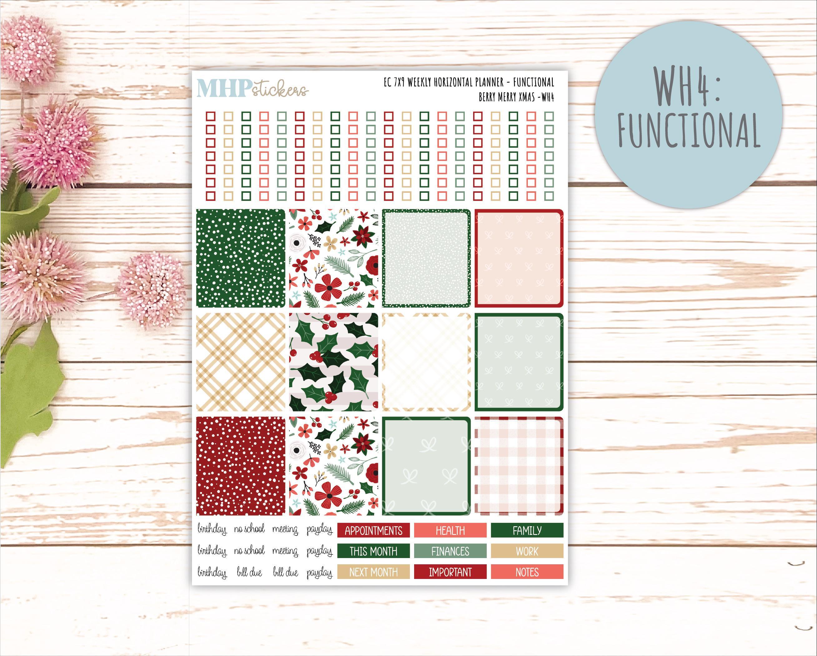 DECEMBER Weekly Horizontal Planning Kit for 7x9 Erin Condren Planners ...