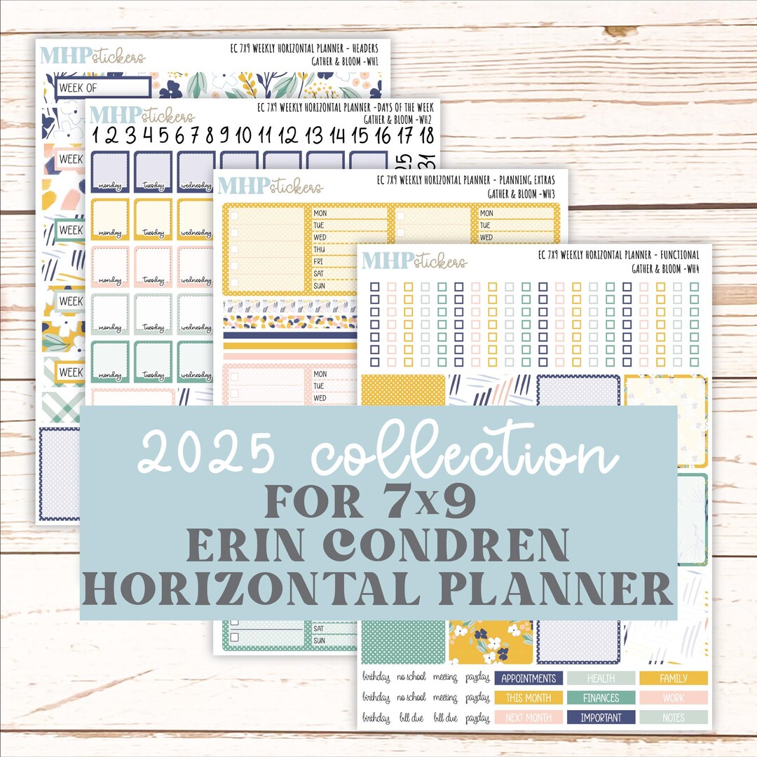 SEPTEMBER Weekly Horizontal Planning Kit for 7x9 Erin Condren Planners ...