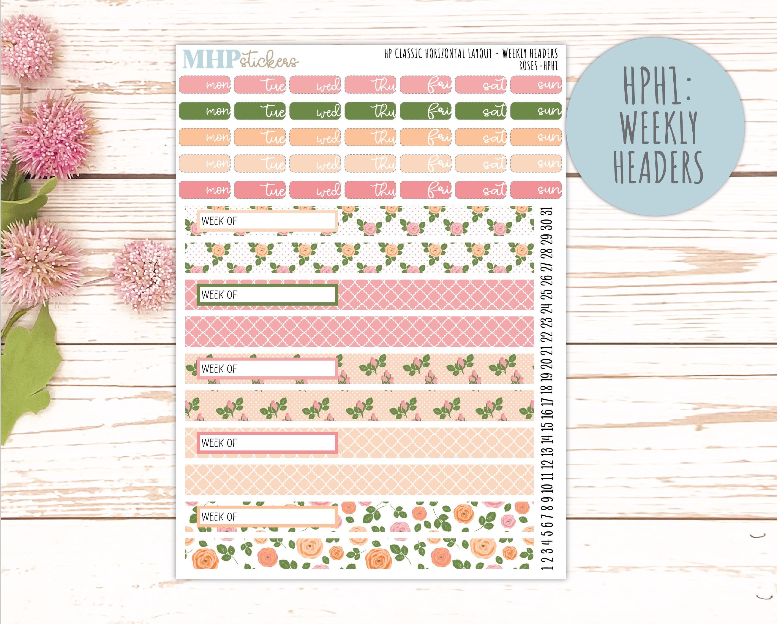 MAY Stickers for Happy Planner Classic Horizontal Layout. 2026