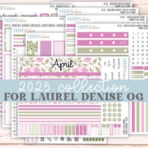 APRIL 2025 Stickers for the Large Nancy & Anne Laurel Denise Planner. (Formerly Original or Standar Size) "Flower Field"  || OGFF