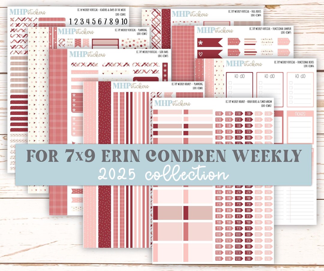 FEBRUARY Weekly Planning Kits for 7x9 Erin Condren Planners. "love ...