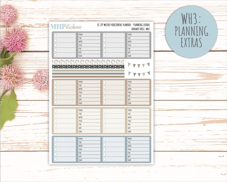 JANUARY Weekly Horizontal Planning Kit for 7x9 Erin Condren Planners ...