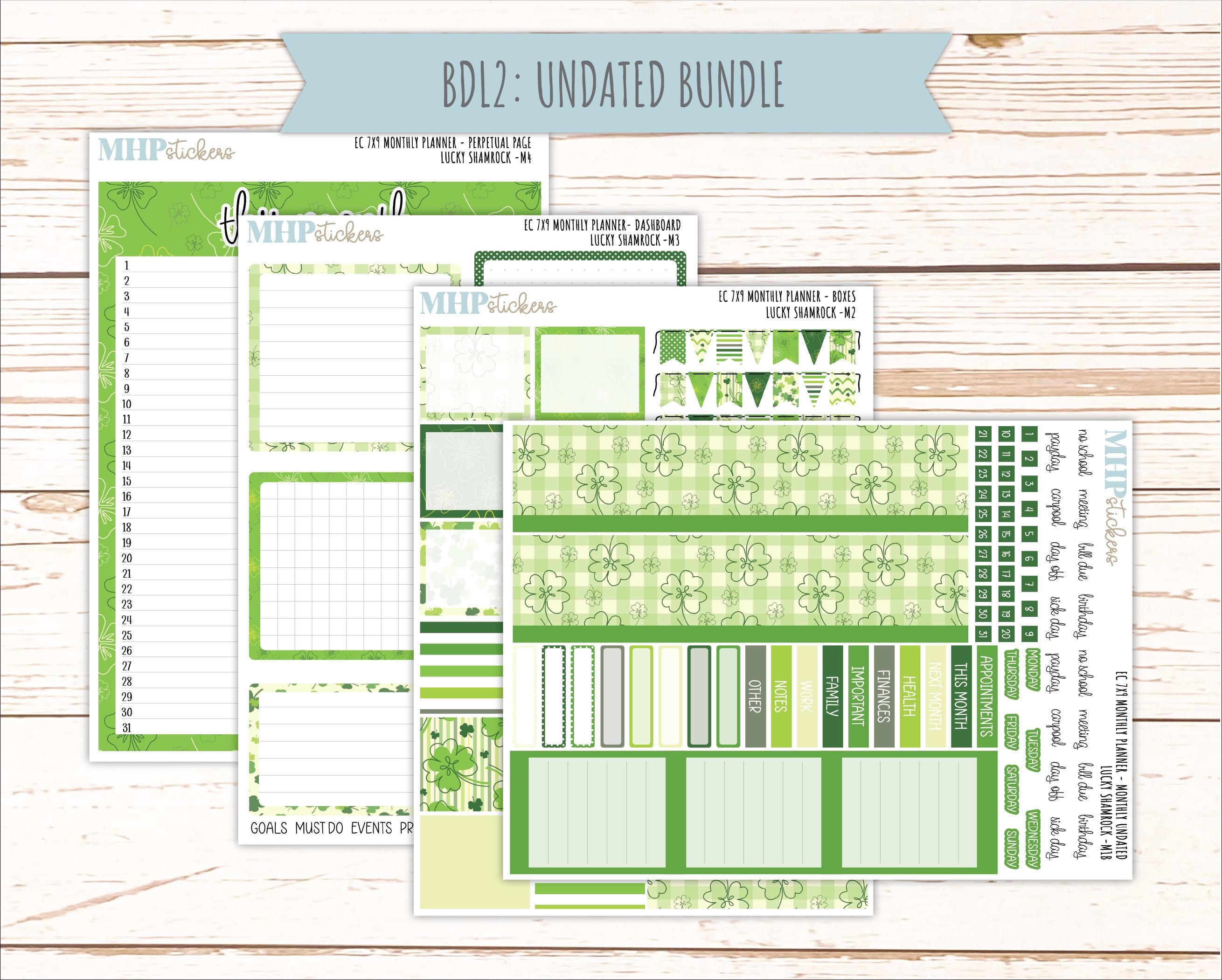 MARCH Monthly Kit for 7x9 Erin Condren Planners. 2026 Collection "lucky ...