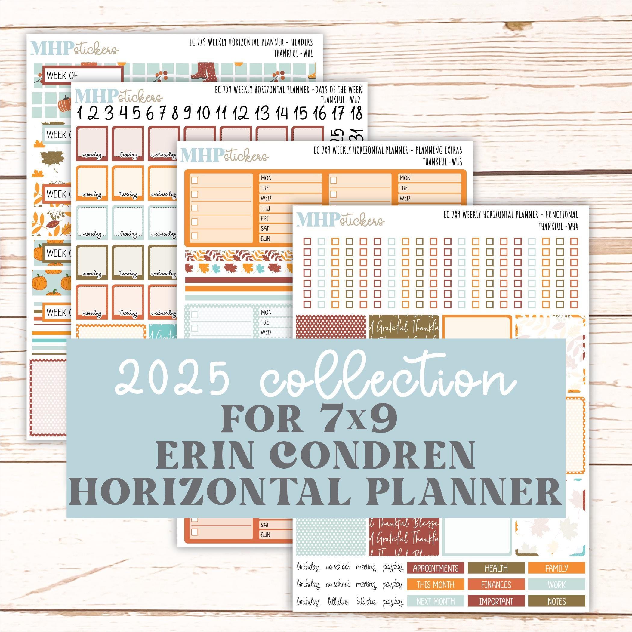 NOVEMBER Weekly Horizontal Planning Kit for 7x9 Erin Condren Planners ...