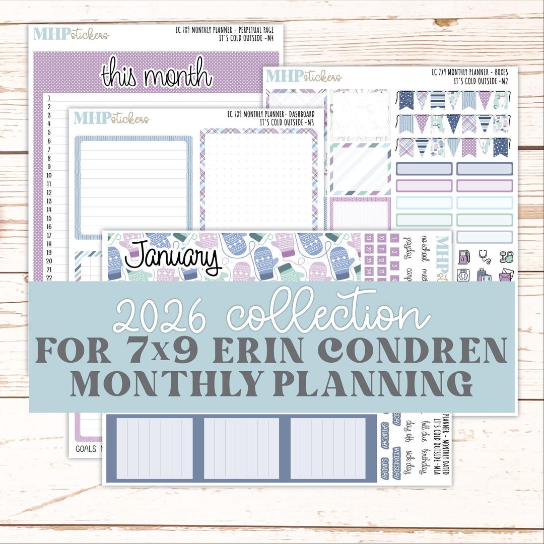 JANUARY Monthly Kit for 7x9 Erin Condren Planners. 2026 Collection "it ...