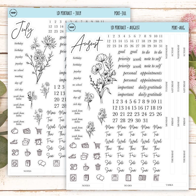 Minimalist Stickers for the Laurel Denise Scout Planner(formerly Portrait Planner). || LD-P image 5
