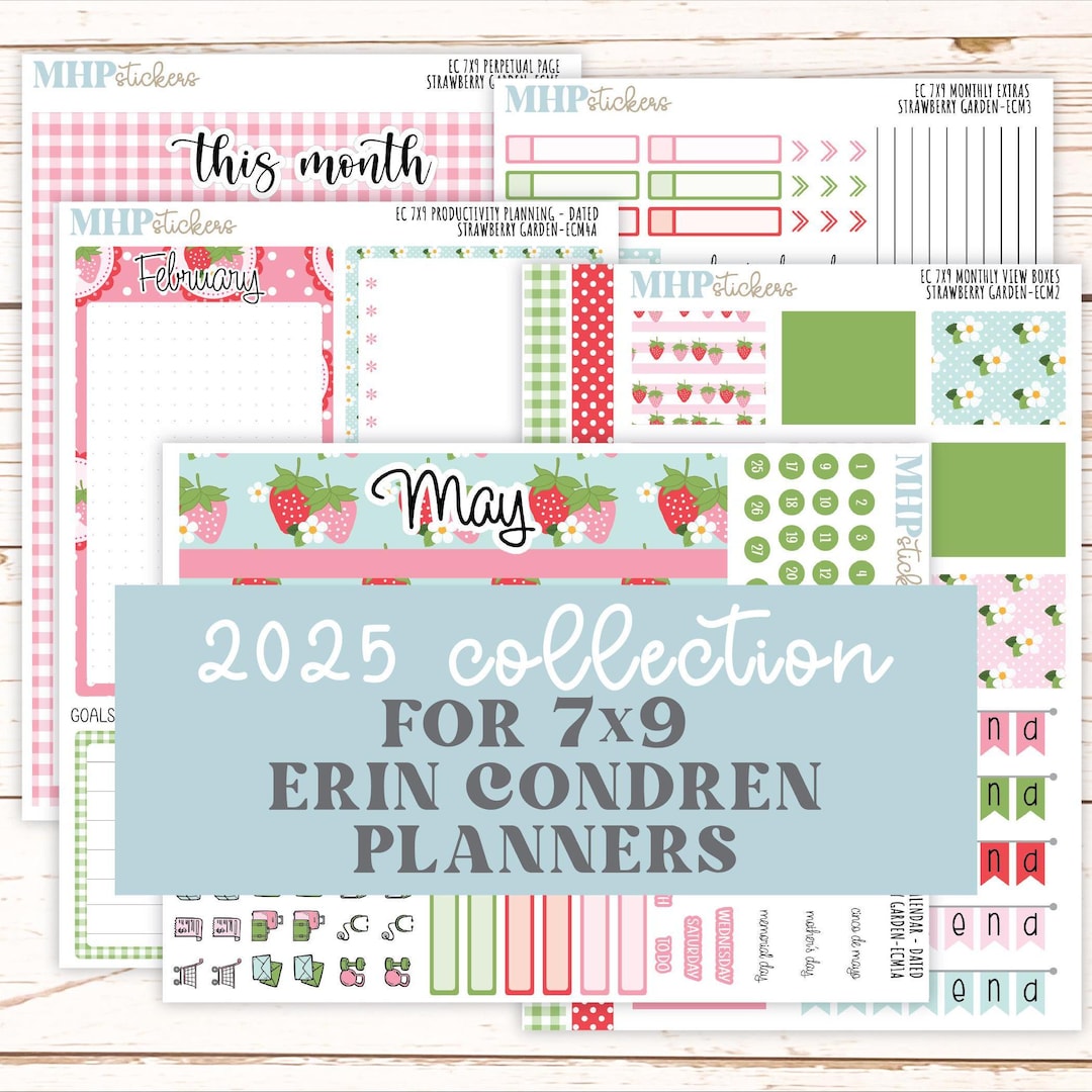 MONTHLY Kit Stickers for 7x9 Erin Condren Planners. 2025 Collection ...