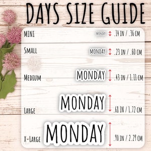 Small Days of the Week Sticker for Planners, Organizers and Bullet Journals. H500 image 8