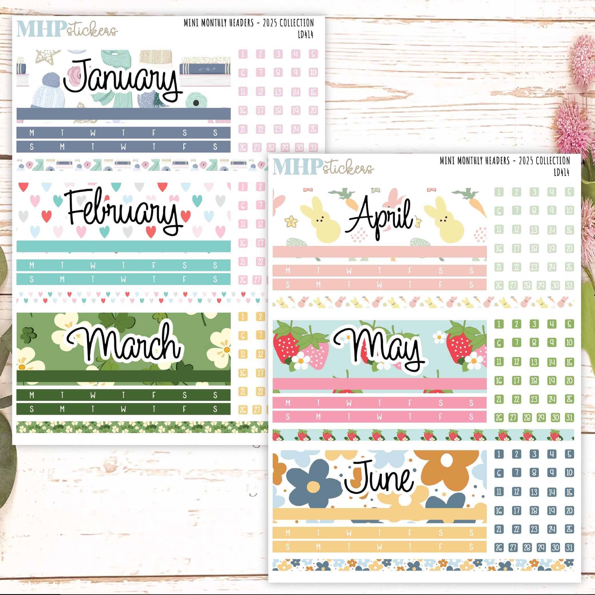 2025 Monthly Headers Set for the Small Nancy & Anne Laurel Denise ...