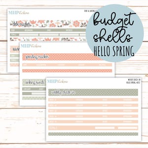 Budgetschelpen. Add-ons voor Laurel Denise Planners (HELLO SPRING) || AOHS