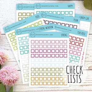Kleine quadratische Aufkleber für Bullet Journals und Planner, kleine Quadrate für Checklisten || Q103
