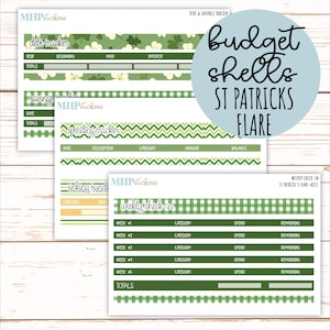 Budgetschelpen. Add-ons voor Laurel Denise Planners (St Patrick's Flare) || AOSPF