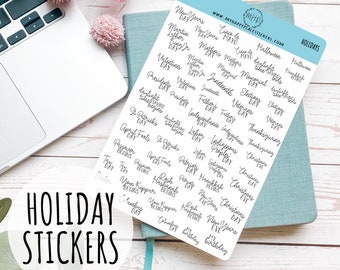 US HOLIDAYS, Planner Stickers for Bullet Journals. Sticker for Teacher Planners and Homeschool Planner || F720