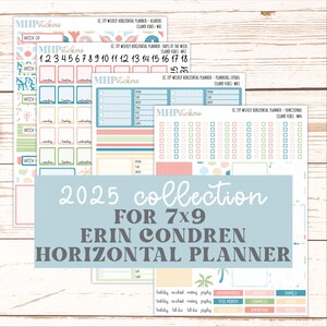 Kit di pianificazione orizzontale settimanale di AGOSTO per planner Erin Condren 7x9. "Island Vibes" // ECWH