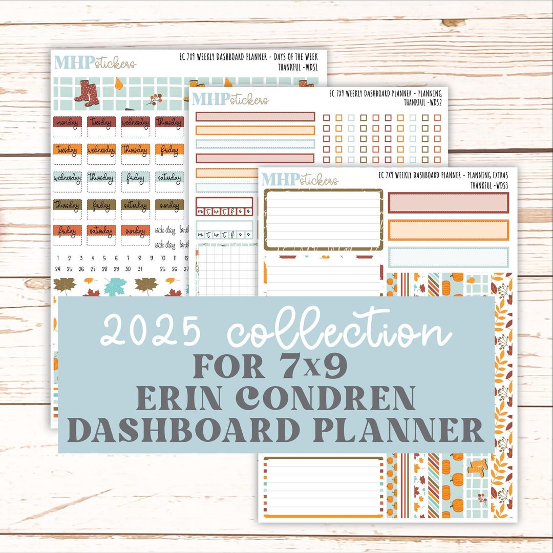 NOVEMBER Weekly Dashboard Kit for 7x9 Erin Condren Planners. "thankful ...