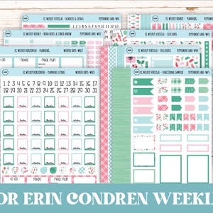 DECEMBER Wekelijkse planningskits voor 7 x 9 Erin Condren-planners. "Pepermuntlaan" || ECW-PML