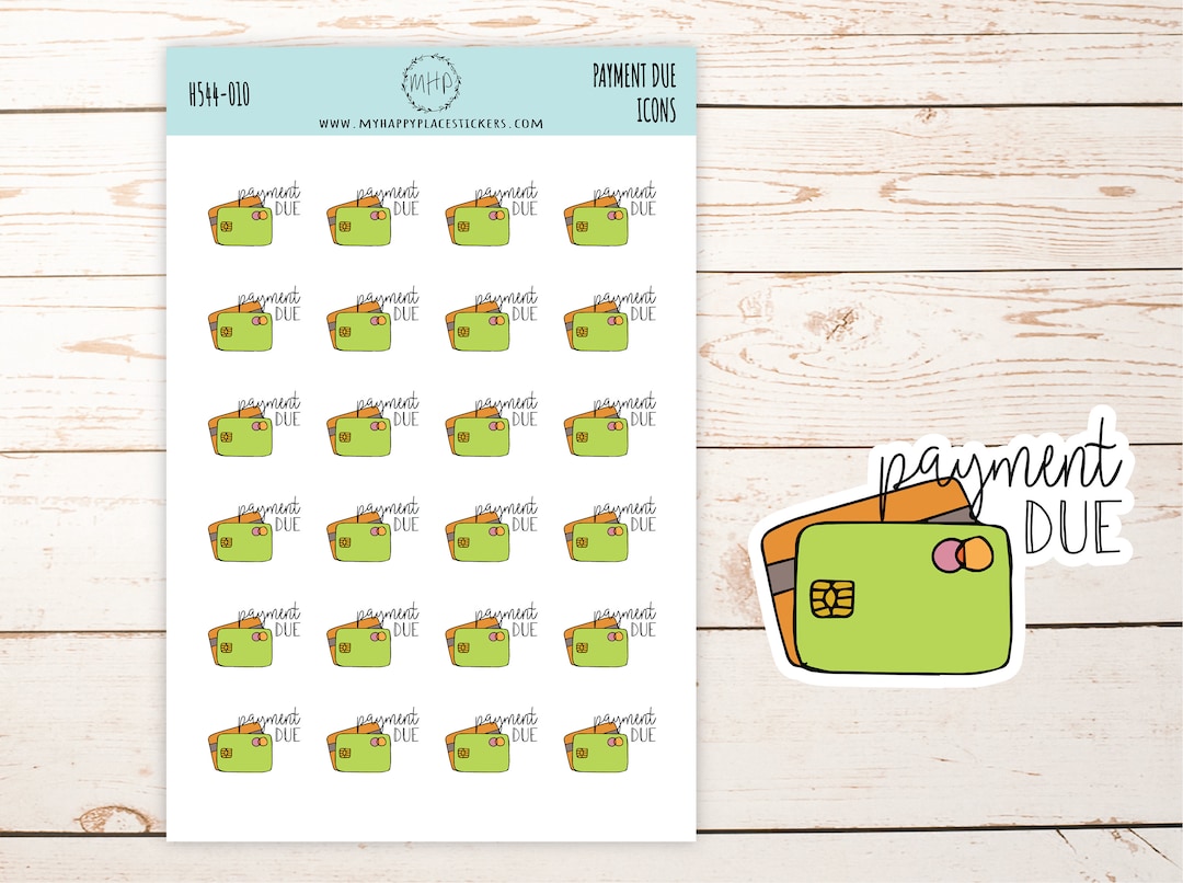 PAYMENT DUE / Credit Card Icon. Planner Stickers || H544-010 - Etsy ...