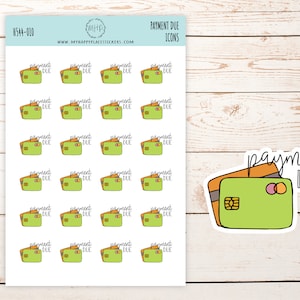 BETALING VERSCHULDIGD / Creditcardpictogram. Plannerstickers || H544-010