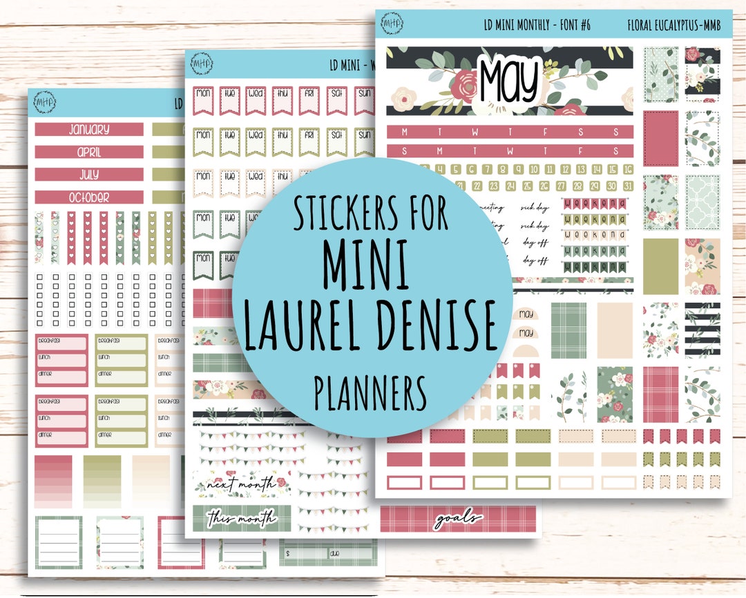 Sticker for MINI Laurel Denise Planners floral Eucalyptus MFE - Etsy