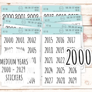 Autocollants 2000 - 2029 ans, taille moyenne. Autocollants de chronologie. || H577