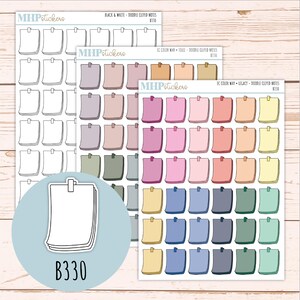 Klippta anteckningar Doodle Planner Stickers. EC Color Way || B330