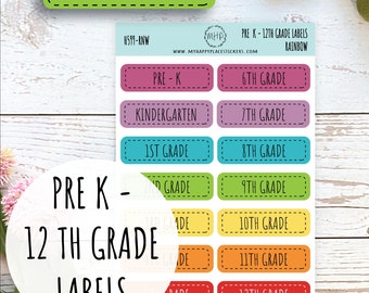 Pre-K to 12th Grade Labels || H599