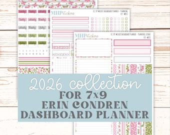 Kit de tablero semanal de febrero para agendas Erin Condren de 7x9. Colección 2026 "Fly" // ECWDS