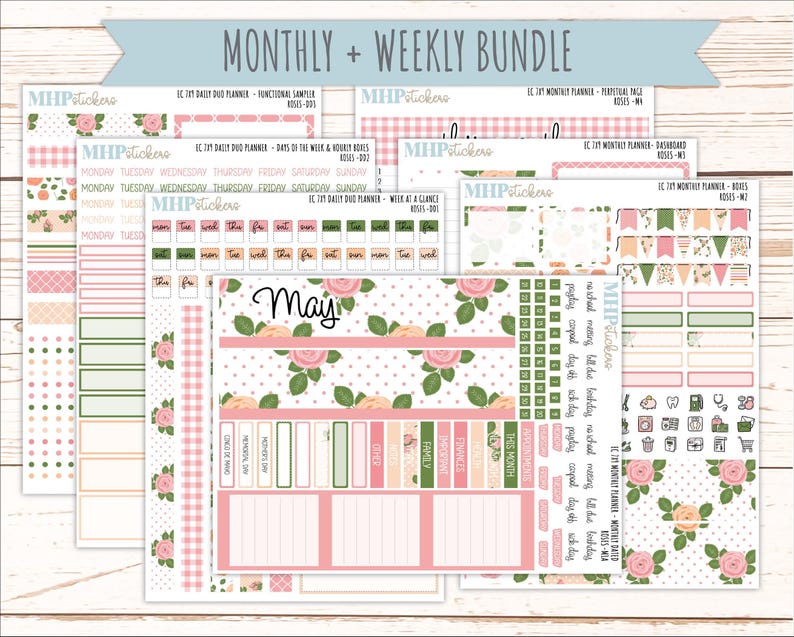 MAY Daily Duo Sticker Kit for 7x9 Erin Condren Planners. 2026 ...