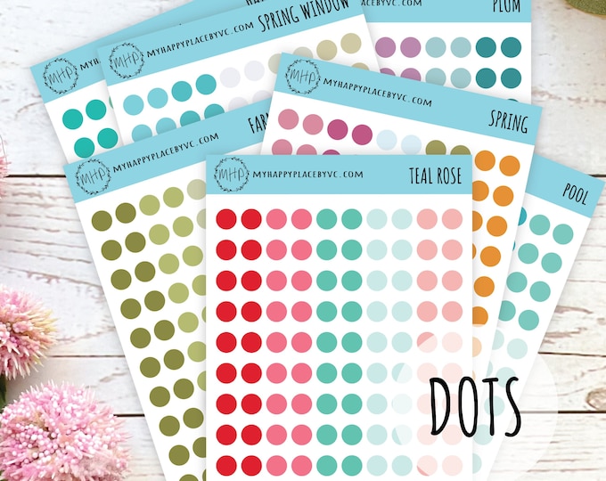 Dots Planner Stickers for College Planner, Bullet Journals, Scrapbooking and Teacher Planner || Q108