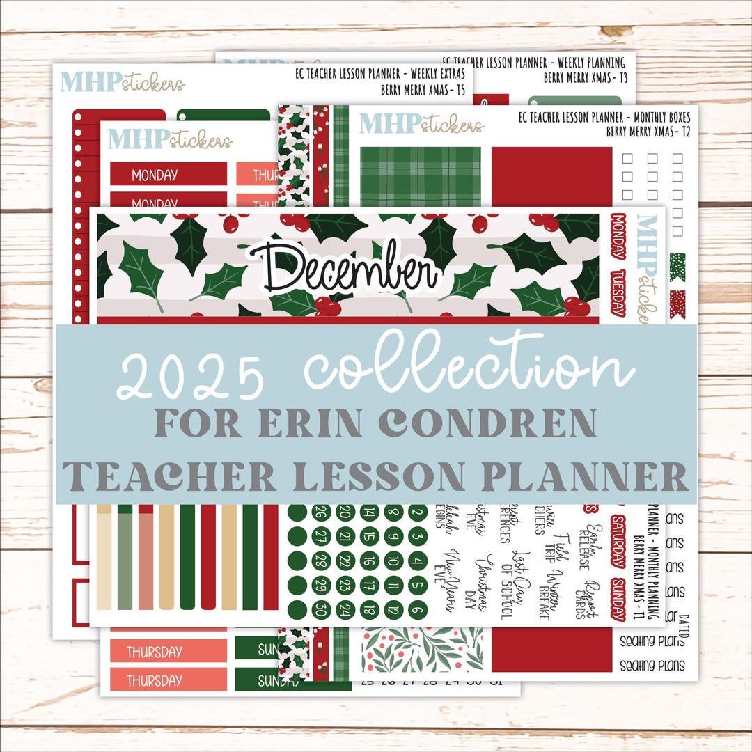 December Collection Goal DECEMBER Stickers for EC Teacher Lesson Planner - Vertical Layout ...