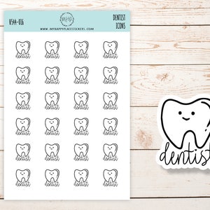 Naklejki do planera ZĄB / DENTYSTA IKONA || H544-016