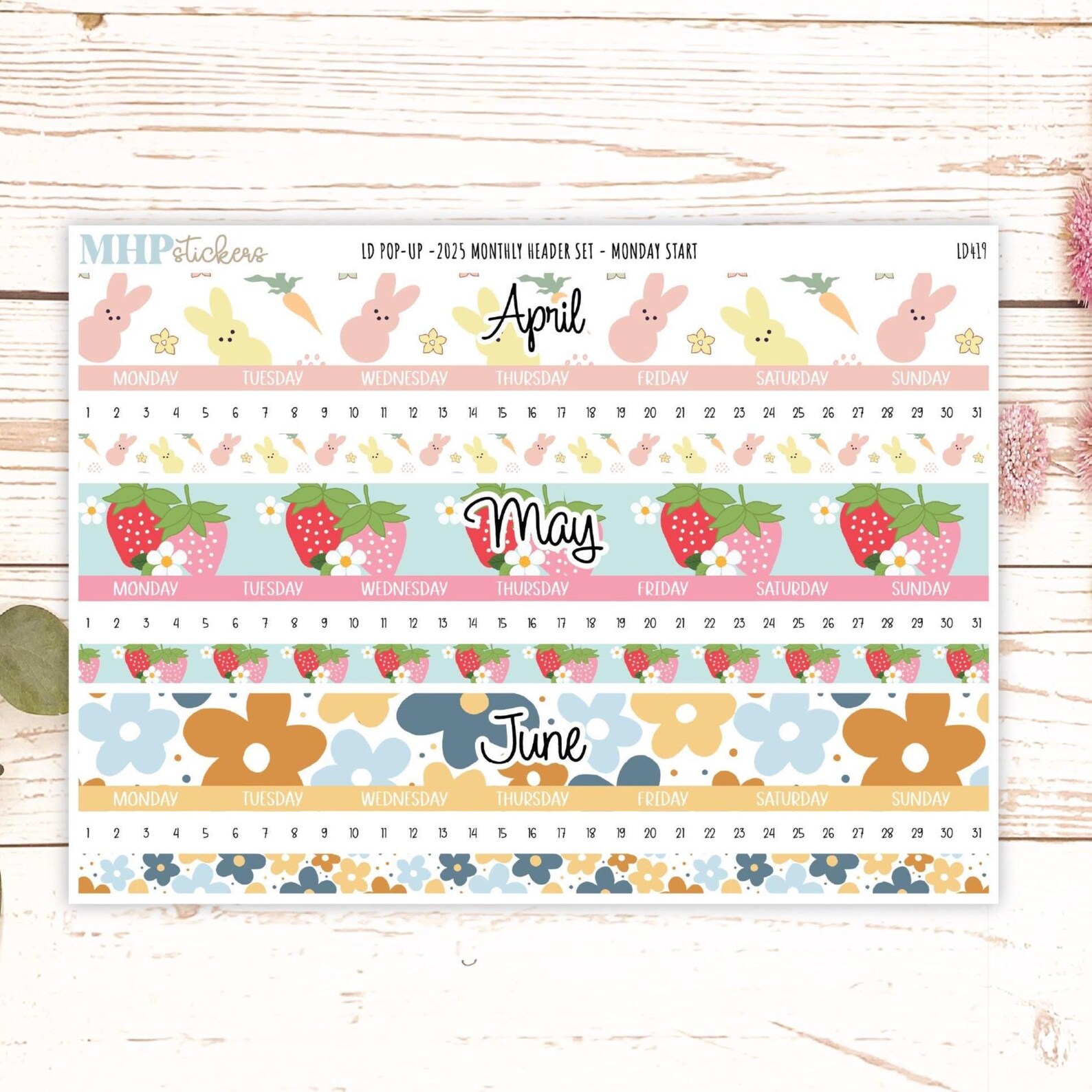 Pretty Planner Header 2025 Monthly Headers Set for the Jo Laurel Denise Planner (formerly POP ...