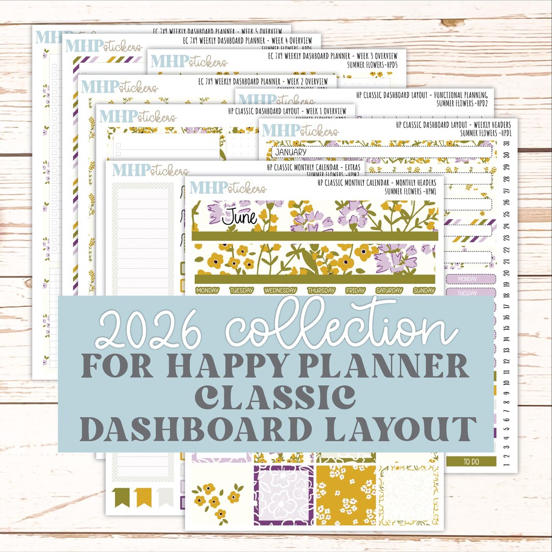 APRIL Stickers for Happy Planner Classic Dashboard Layout. 2026 ...