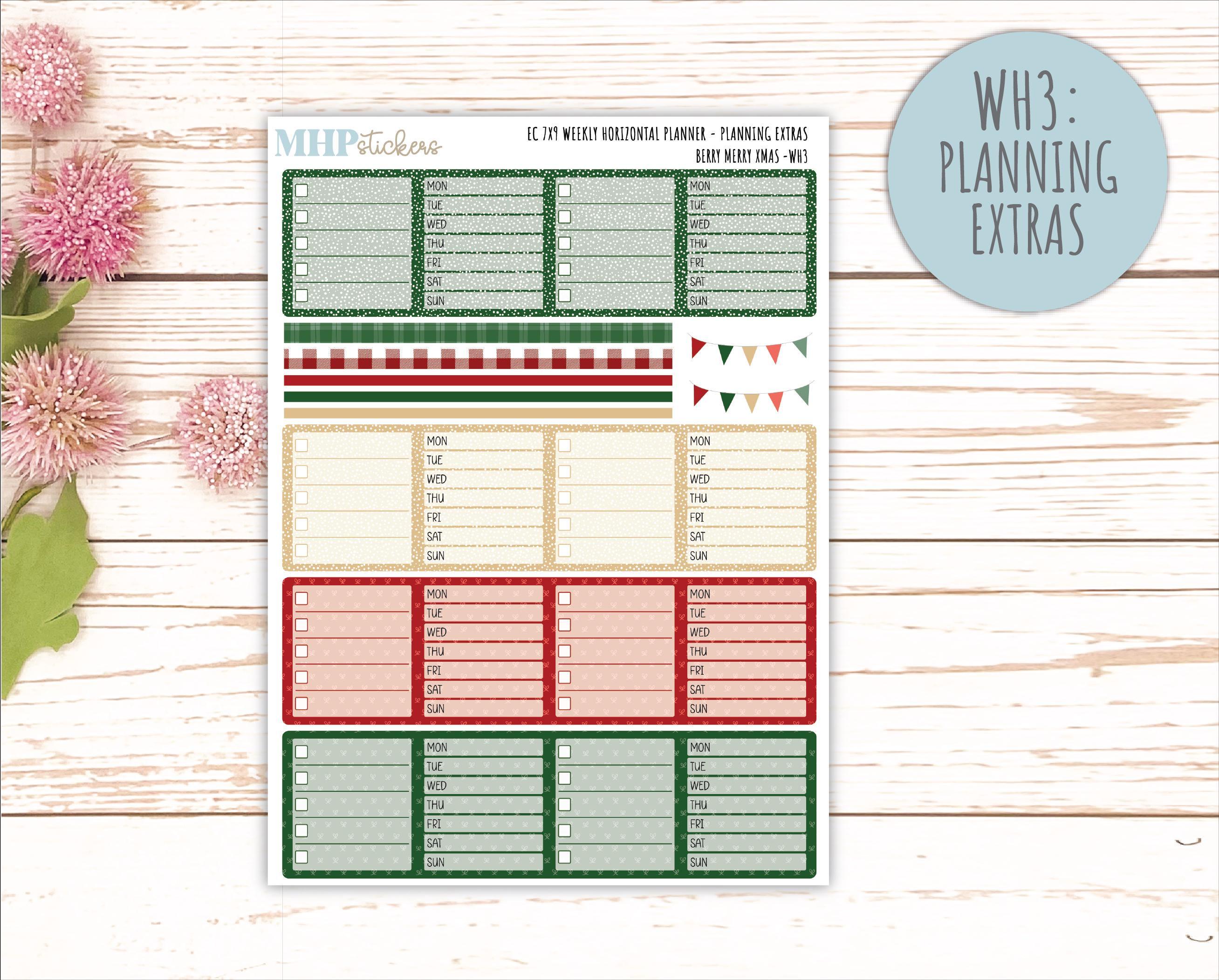 DECEMBER Weekly Horizontal Planning Kit for 7x9 Erin Condren Planners ...